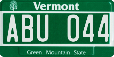 VT license plate ABU044