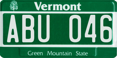 VT license plate ABU046