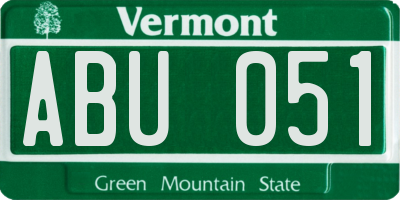 VT license plate ABU051