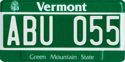 VT license plate ABU055