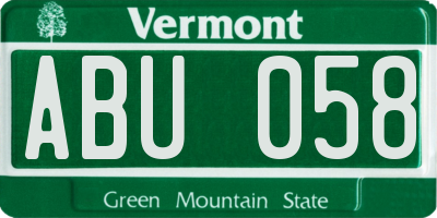VT license plate ABU058