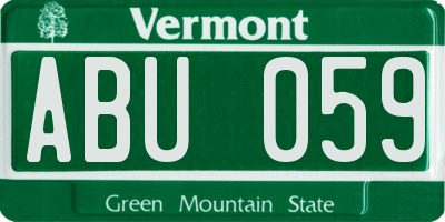 VT license plate ABU059