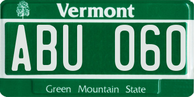 VT license plate ABU060