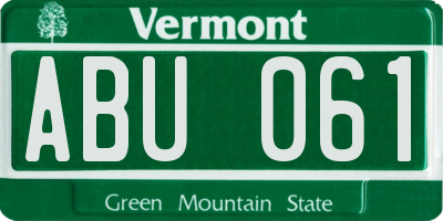 VT license plate ABU061
