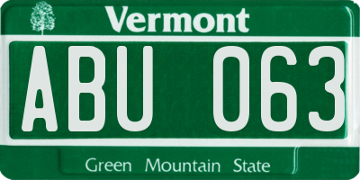 VT license plate ABU063