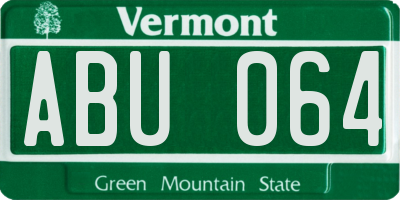 VT license plate ABU064