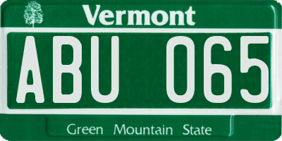 VT license plate ABU065