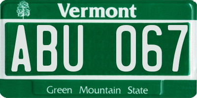 VT license plate ABU067