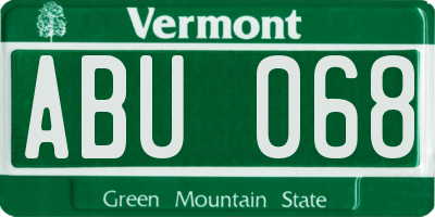 VT license plate ABU068