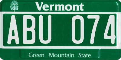 VT license plate ABU074