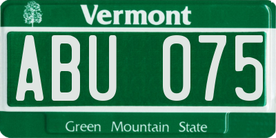 VT license plate ABU075