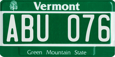 VT license plate ABU076