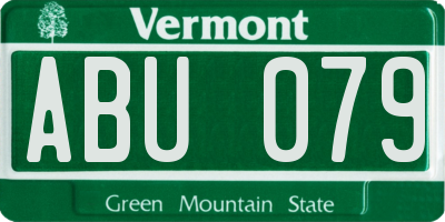 VT license plate ABU079