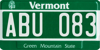 VT license plate ABU083