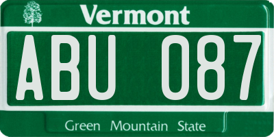 VT license plate ABU087