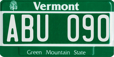 VT license plate ABU090