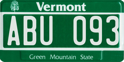 VT license plate ABU093
