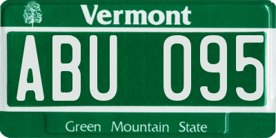 VT license plate ABU095