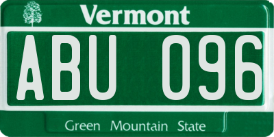 VT license plate ABU096