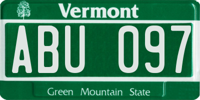 VT license plate ABU097