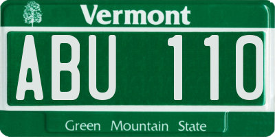 VT license plate ABU110