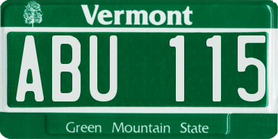 VT license plate ABU115