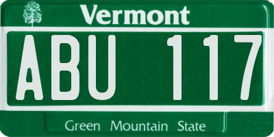 VT license plate ABU117