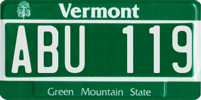 VT license plate ABU119