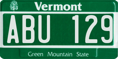 VT license plate ABU129