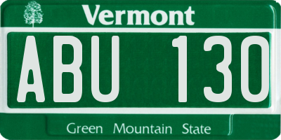 VT license plate ABU130