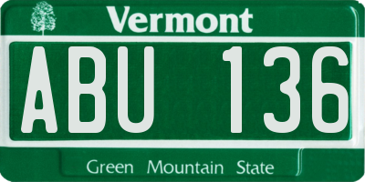 VT license plate ABU136