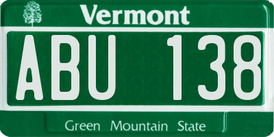 VT license plate ABU138