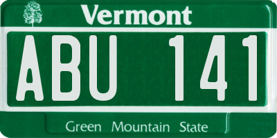 VT license plate ABU141