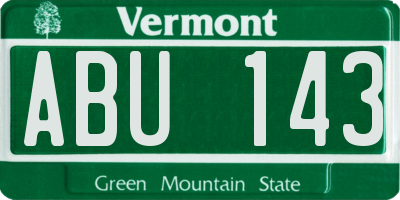 VT license plate ABU143