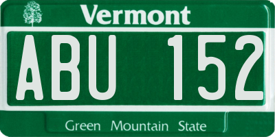 VT license plate ABU152