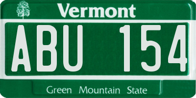 VT license plate ABU154