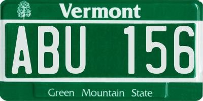 VT license plate ABU156