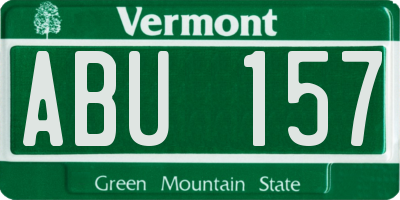 VT license plate ABU157