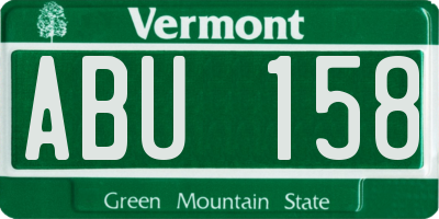 VT license plate ABU158