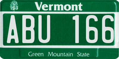 VT license plate ABU166