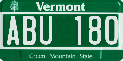 VT license plate ABU180