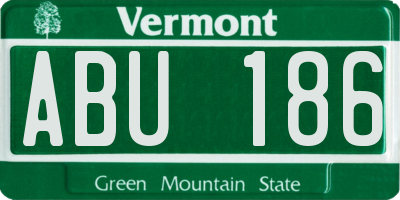 VT license plate ABU186