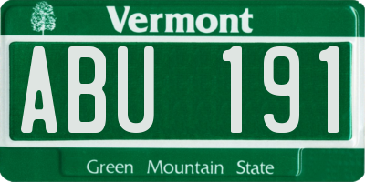 VT license plate ABU191