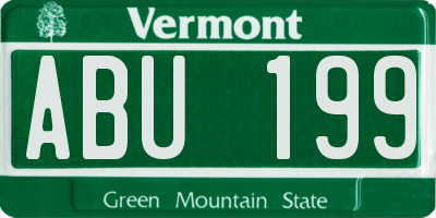 VT license plate ABU199