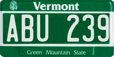 VT license plate ABU239
