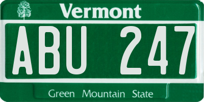 VT license plate ABU247