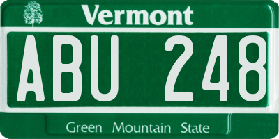 VT license plate ABU248