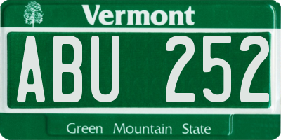 VT license plate ABU252
