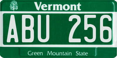 VT license plate ABU256