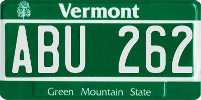VT license plate ABU262